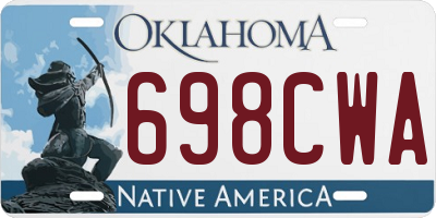 OK license plate 698CWA