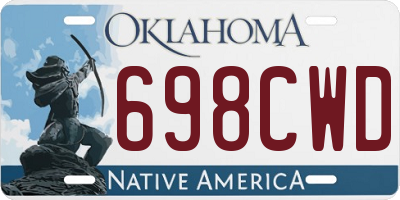 OK license plate 698CWD