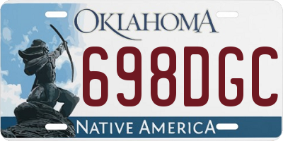 OK license plate 698DGC