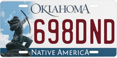 OK license plate 698DND