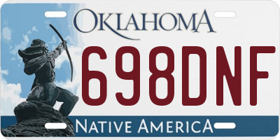 OK license plate 698DNF