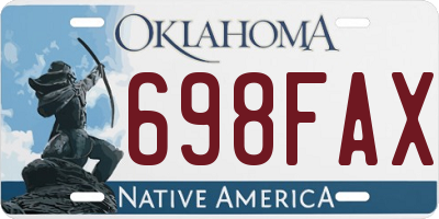 OK license plate 698FAX