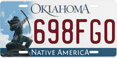 OK license plate 698FGO