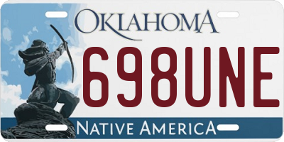 OK license plate 698UNE