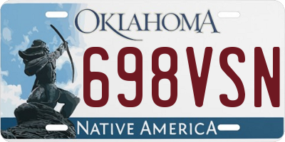 OK license plate 698VSN