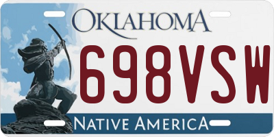 OK license plate 698VSW