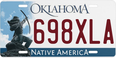 OK license plate 698XLA
