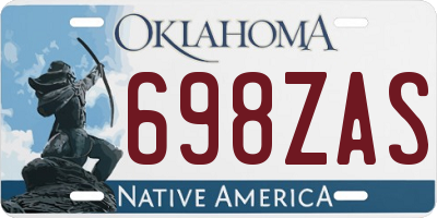 OK license plate 698ZAS