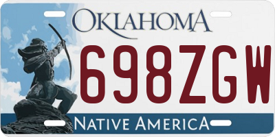 OK license plate 698ZGW