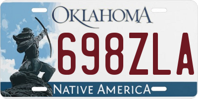 OK license plate 698ZLA