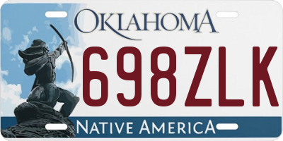 OK license plate 698ZLK