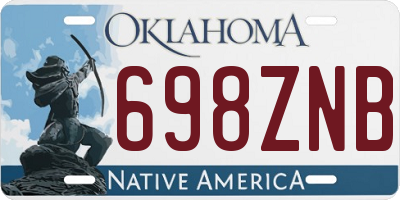 OK license plate 698ZNB