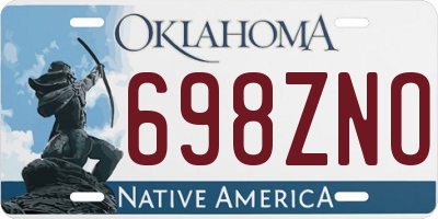 OK license plate 698ZNO