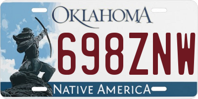 OK license plate 698ZNW