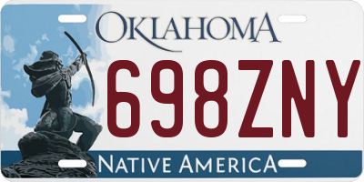 OK license plate 698ZNY