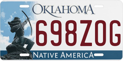 OK license plate 698ZOG