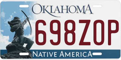 OK license plate 698ZOP
