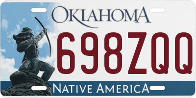 OK license plate 698ZQQ