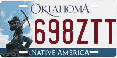 OK license plate 698ZTT