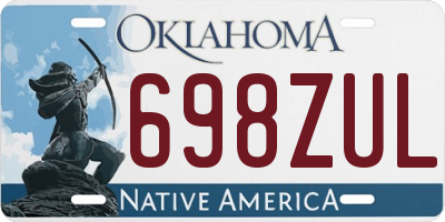 OK license plate 698ZUL
