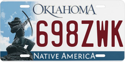 OK license plate 698ZWK