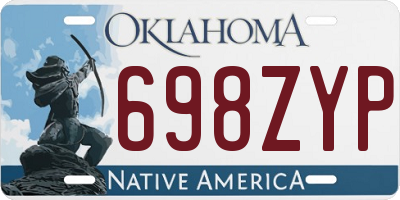 OK license plate 698ZYP