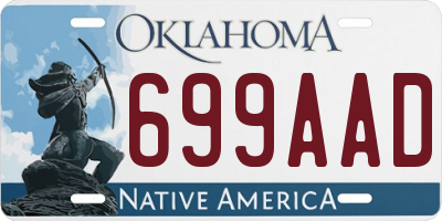 OK license plate 699AAD