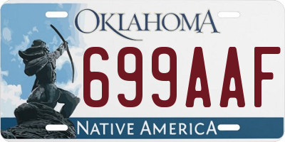OK license plate 699AAF
