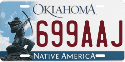 OK license plate 699AAJ