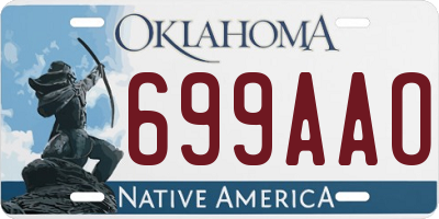 OK license plate 699AAO