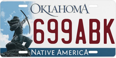 OK license plate 699ABK