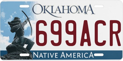 OK license plate 699ACR