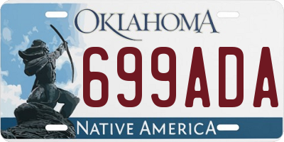 OK license plate 699ADA