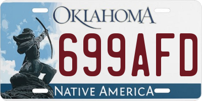 OK license plate 699AFD