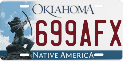 OK license plate 699AFX