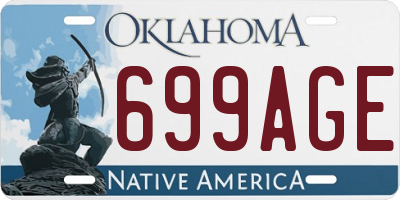 OK license plate 699AGE