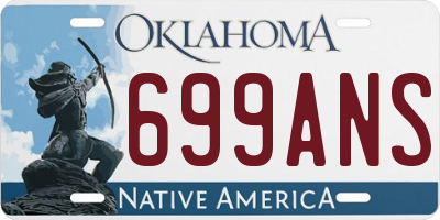 OK license plate 699ANS