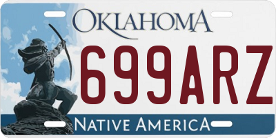 OK license plate 699ARZ