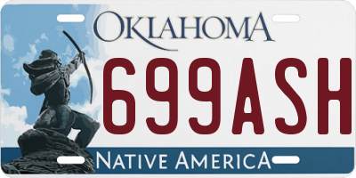 OK license plate 699ASH