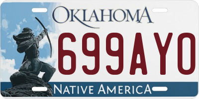 OK license plate 699AYO