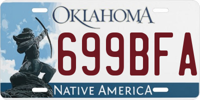 OK license plate 699BFA