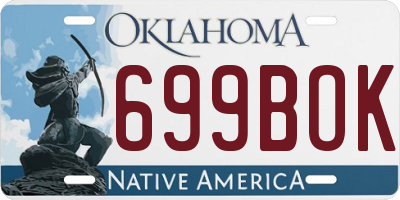 OK license plate 699BOK