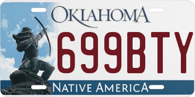 OK license plate 699BTY
