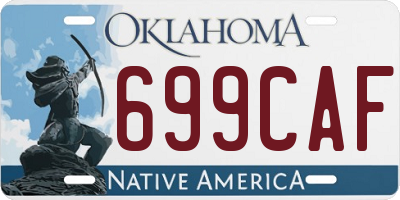 OK license plate 699CAF