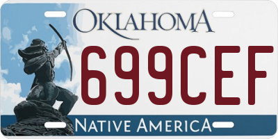OK license plate 699CEF