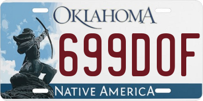 OK license plate 699DOF