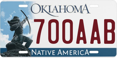 OK license plate 700AAB