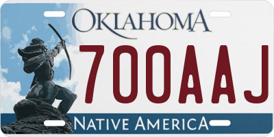 OK license plate 700AAJ