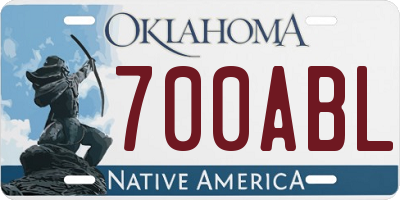 OK license plate 700ABL