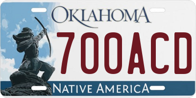 OK license plate 700ACD